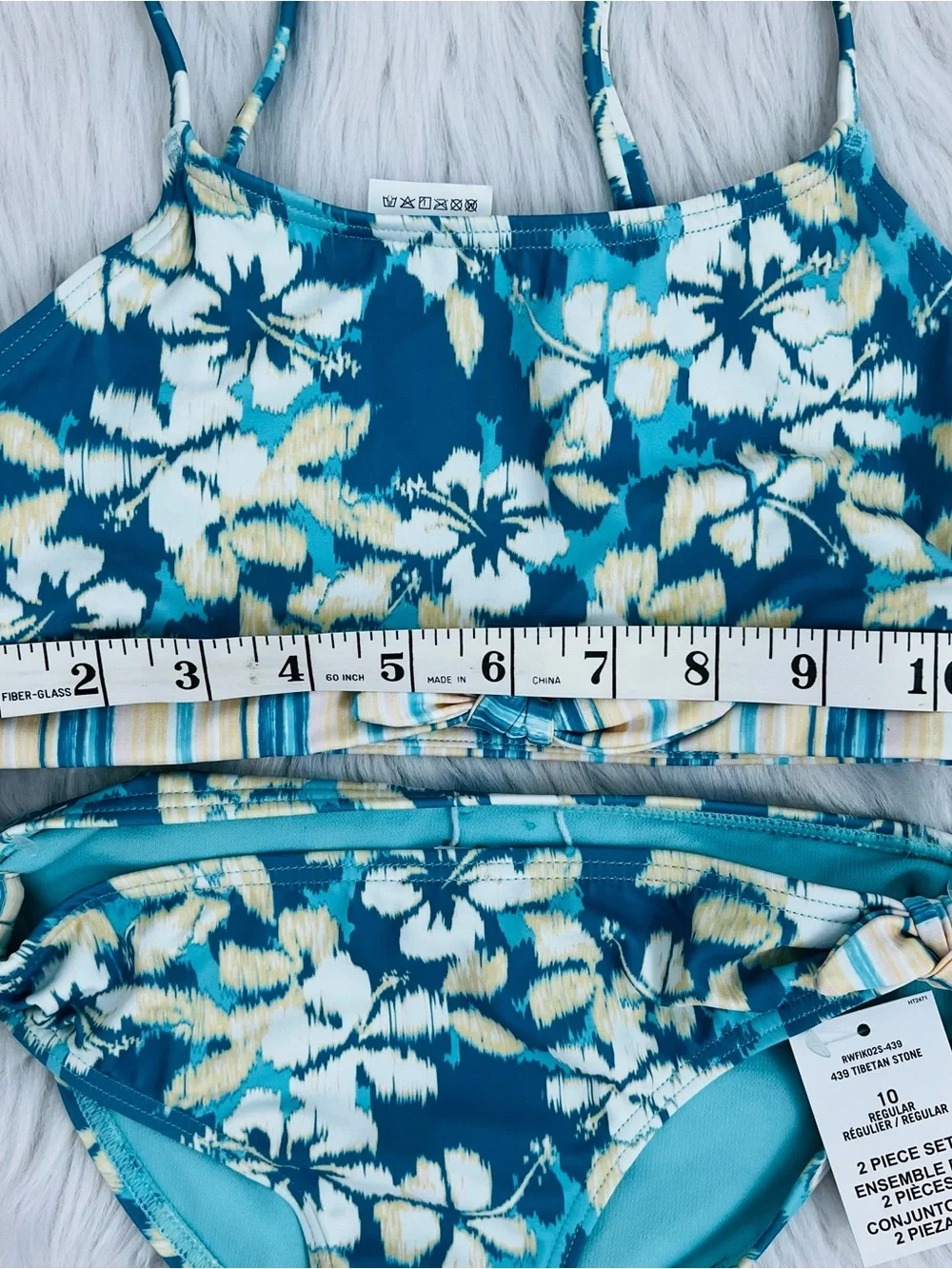NWT! Girls Hibiscus Mirage Hipster Bikini 2-Piece Swimsuit Sz 10